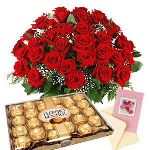 Roses with Ferrero Rocher Chocolates